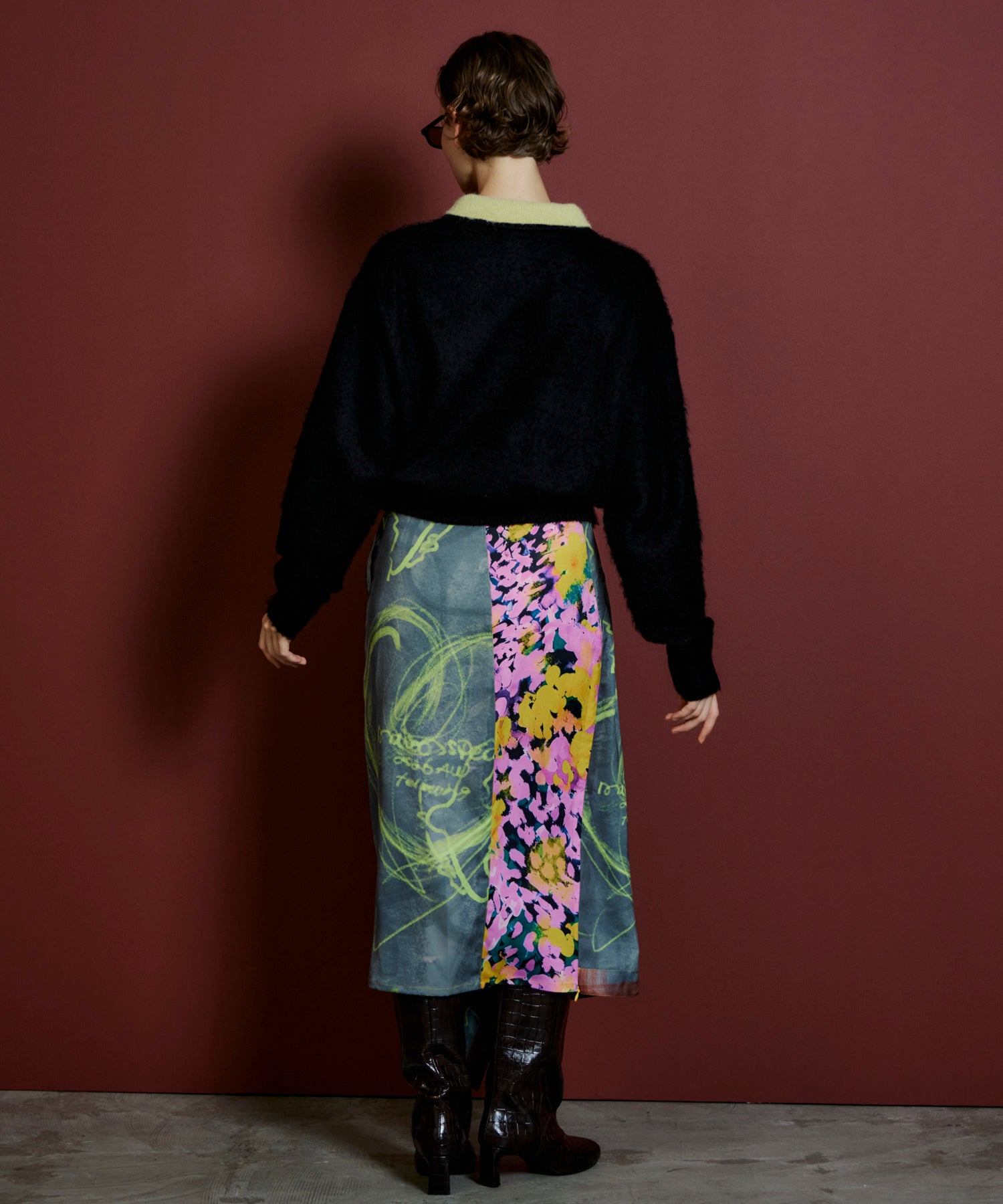 【26AUTUMN PRE-ORDER】Drawing Scarf Skirt
