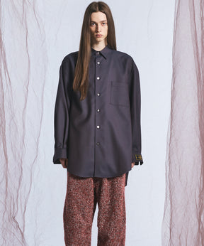 4 Colors Chambray Washable Wool Prime-Over Regular Collar Shirt Coat