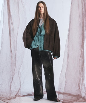 【26AW PRE-ORDER】シャギーニットプライムオーバーYネックカーディガン