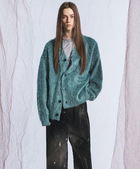 【26AW PRE-ORDER】シャギーニットプライムオーバーYネックカーディガン