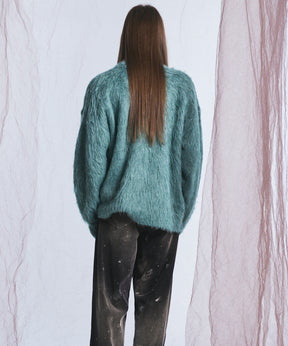 【26AW PRE-ORDER】シャギーニットプライムオーバーYネックカーディガン