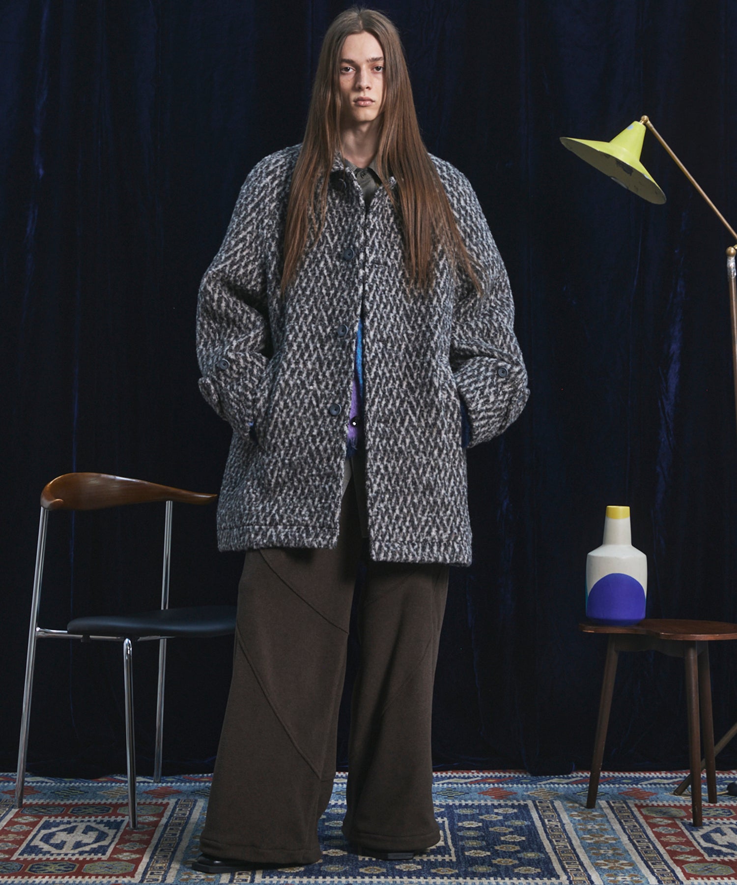 【26AW PRE-ORDER】【イタリアンデッドストックファブリック】プライムオーバーラグランスリーブハーフコート