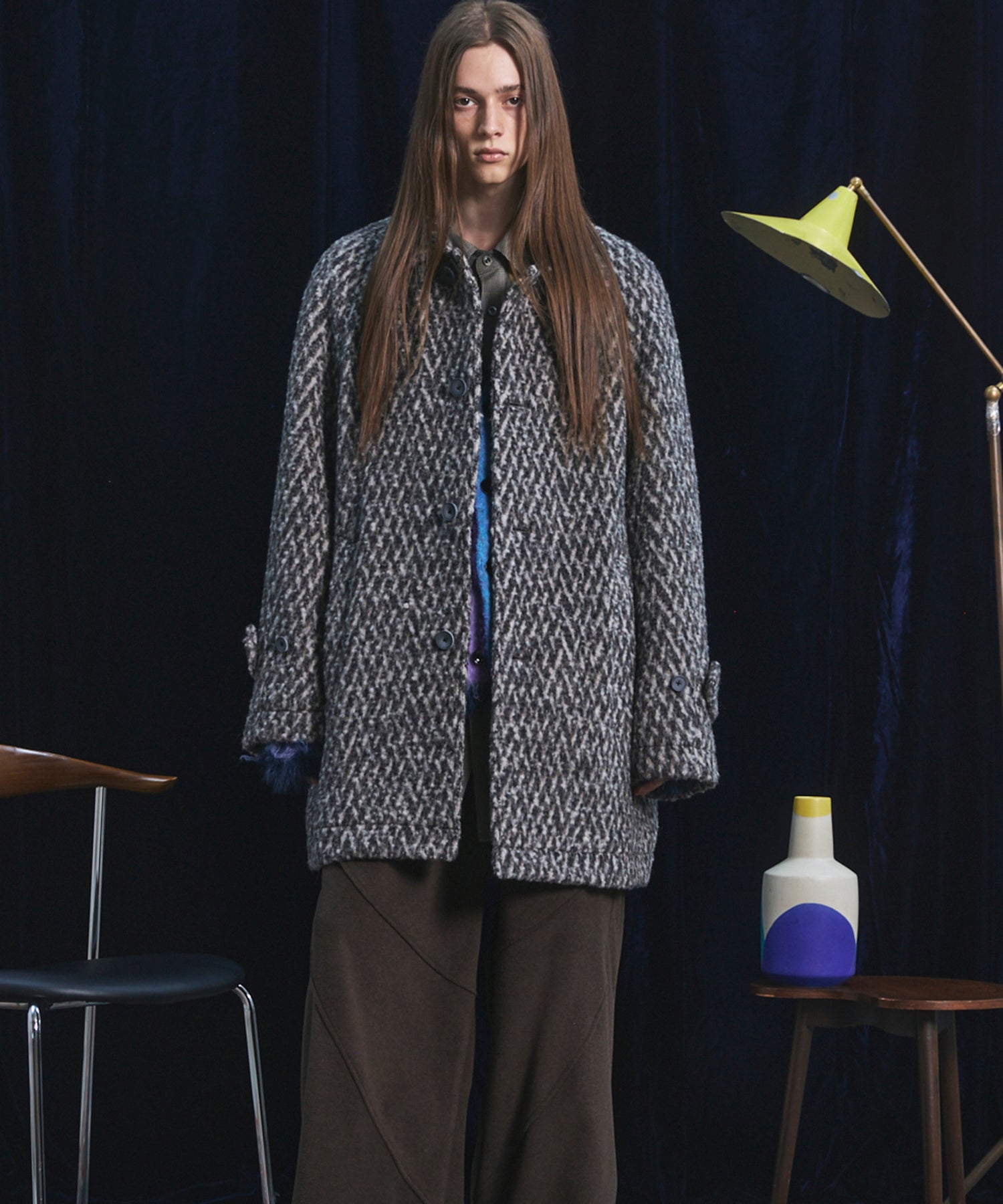 【26AW PRE-ORDER】【イタリアンデッドストックファブリック】プライムオーバーラグランスリーブハーフコート