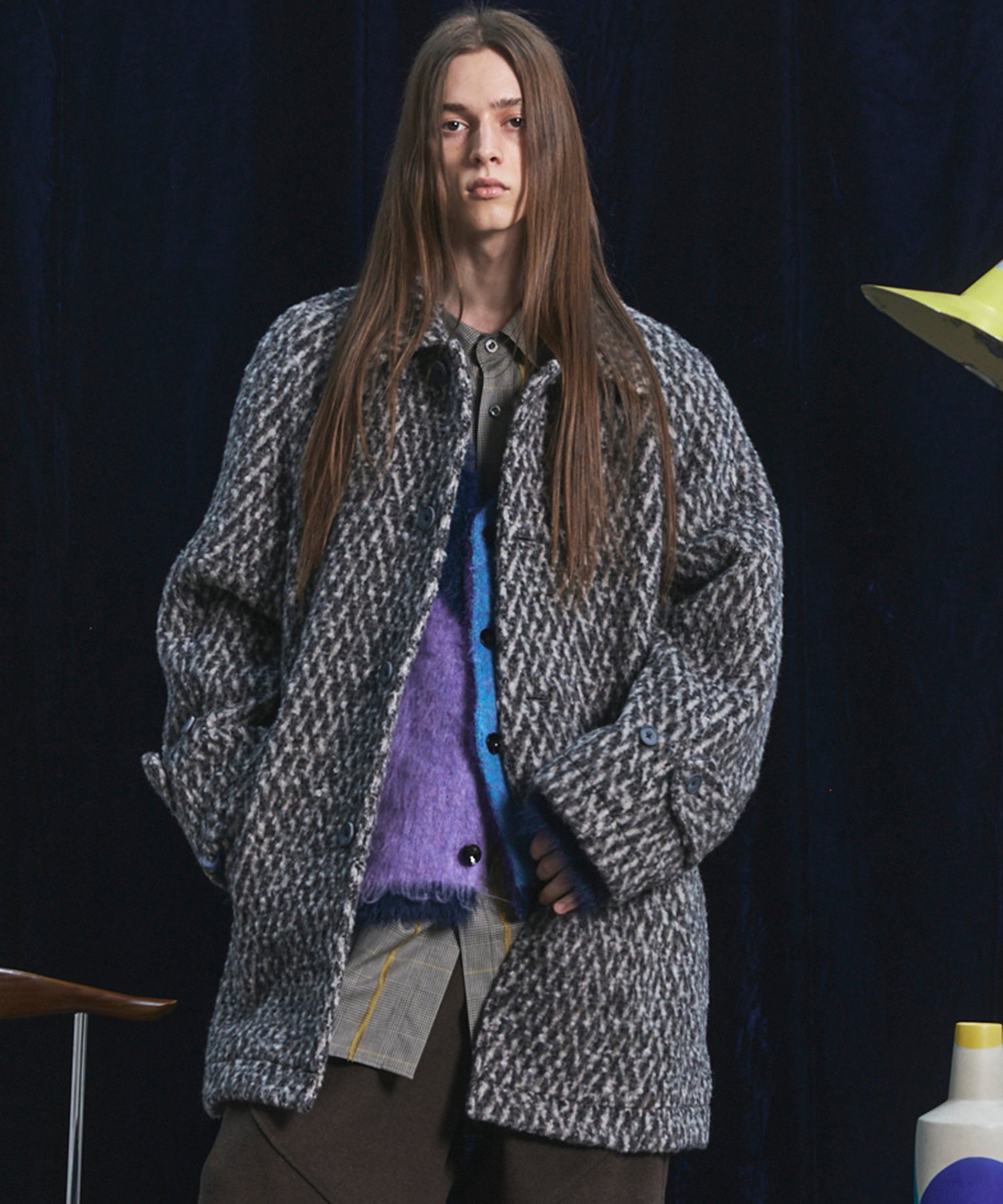 【26AW PRE-ORDER】【イタリアンデッドストックファブリック】プライムオーバーラグランスリーブハーフコート