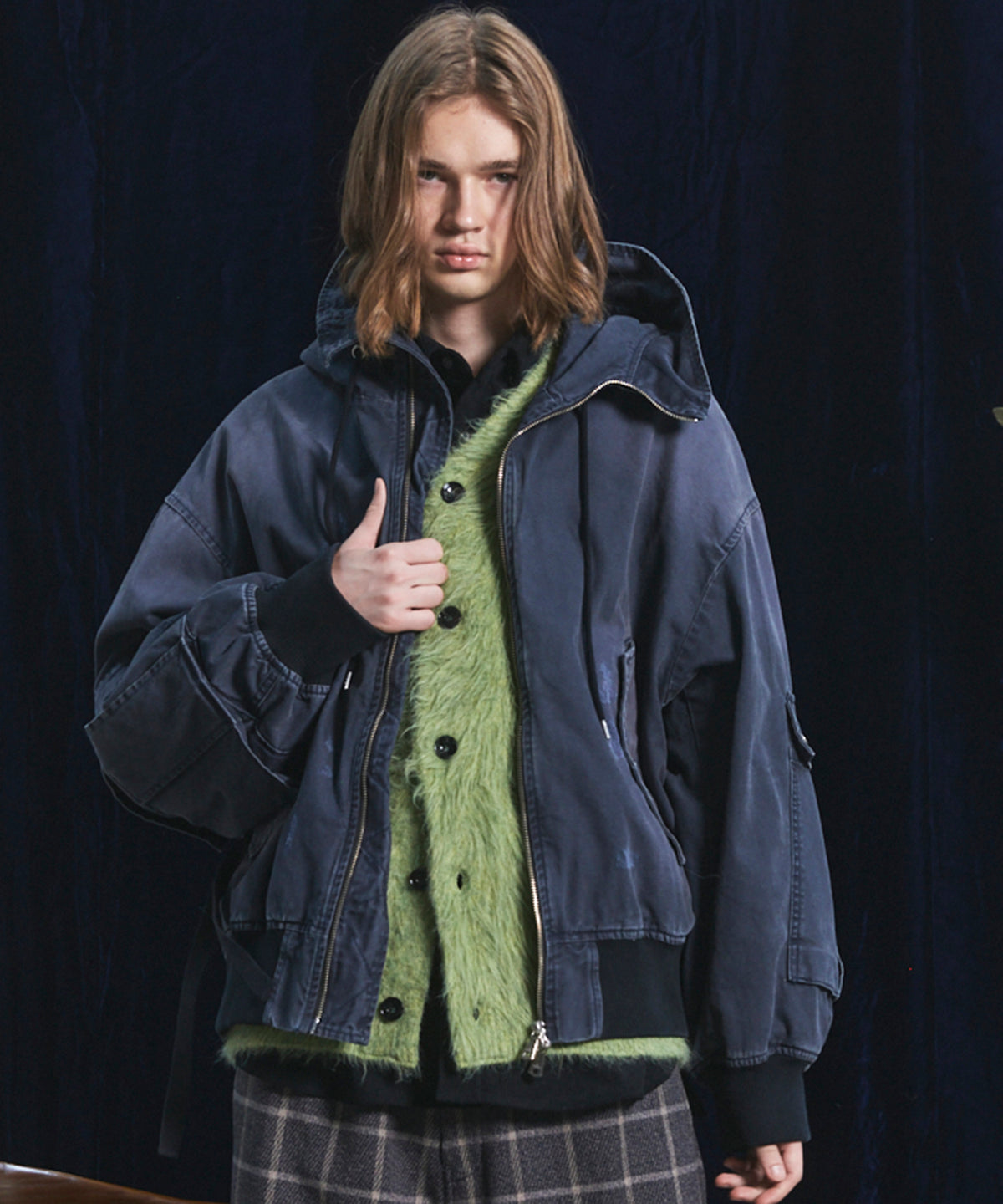 【26AW 預購】Cargo Pocket 鴨布料 Prime-Over 拉鏈連帽外套襯衫式夾克