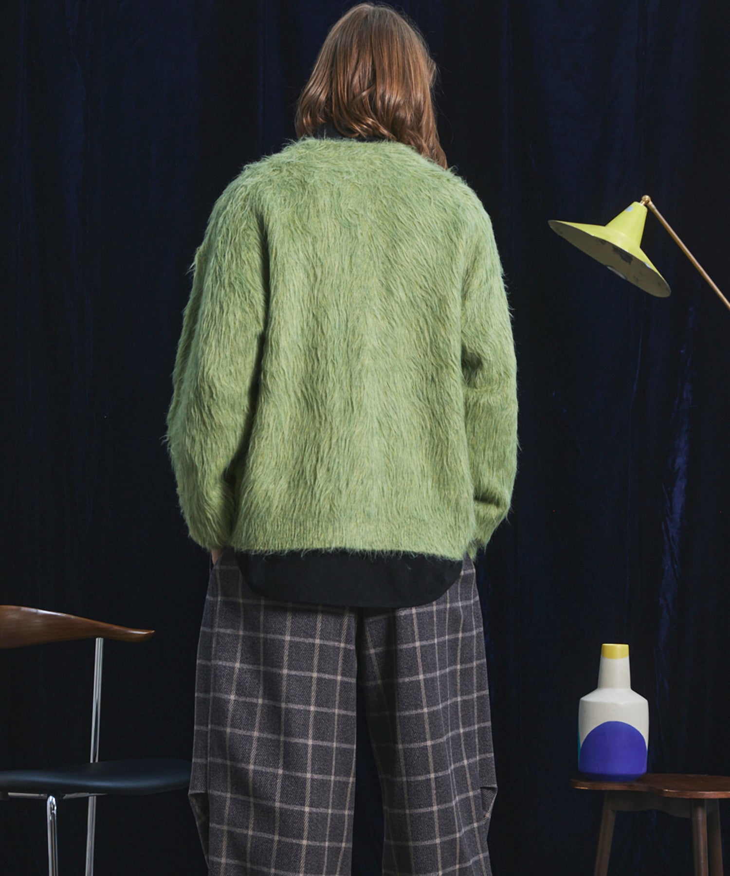 【26AW PRE-ORDER】シャギーニットプライムオーバーYネックカーディガン