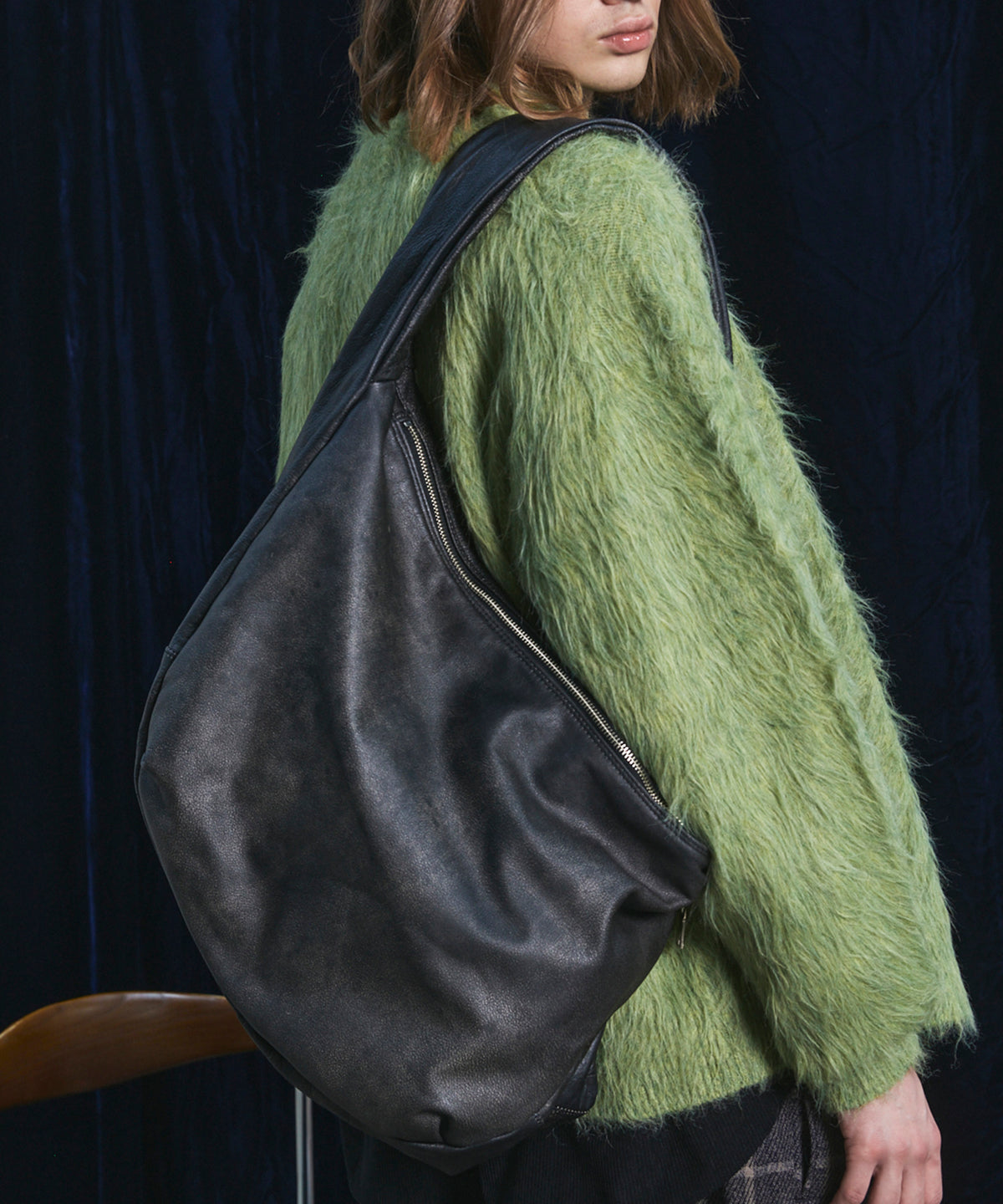 Leather Shoulder “BANANA” Bag