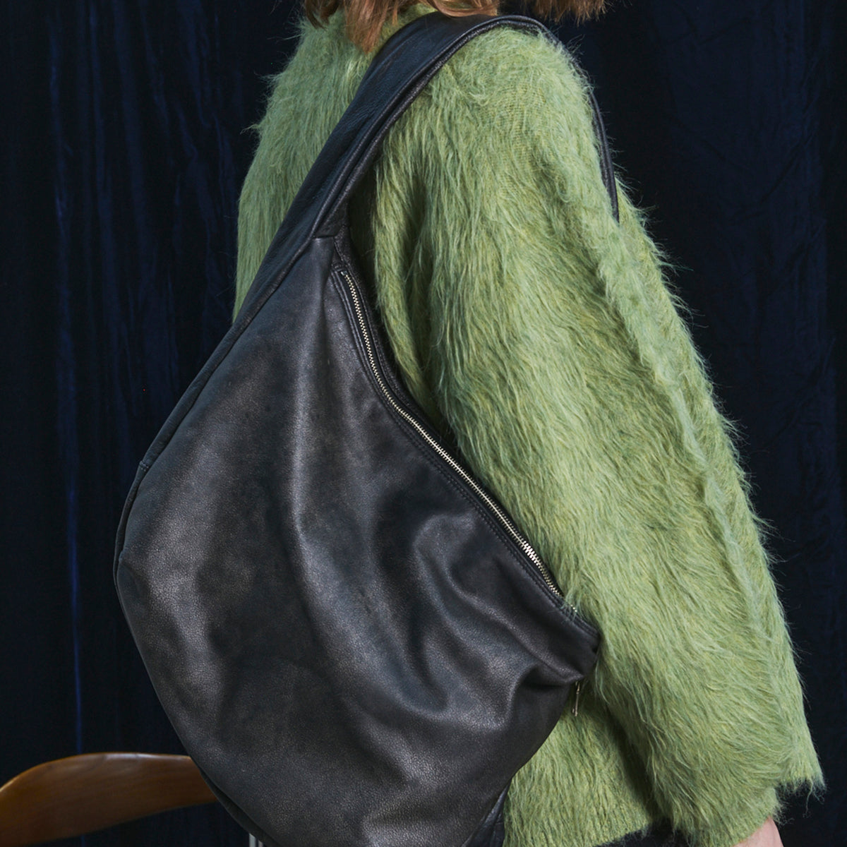 Leather Shoulder “BANANA” Bag