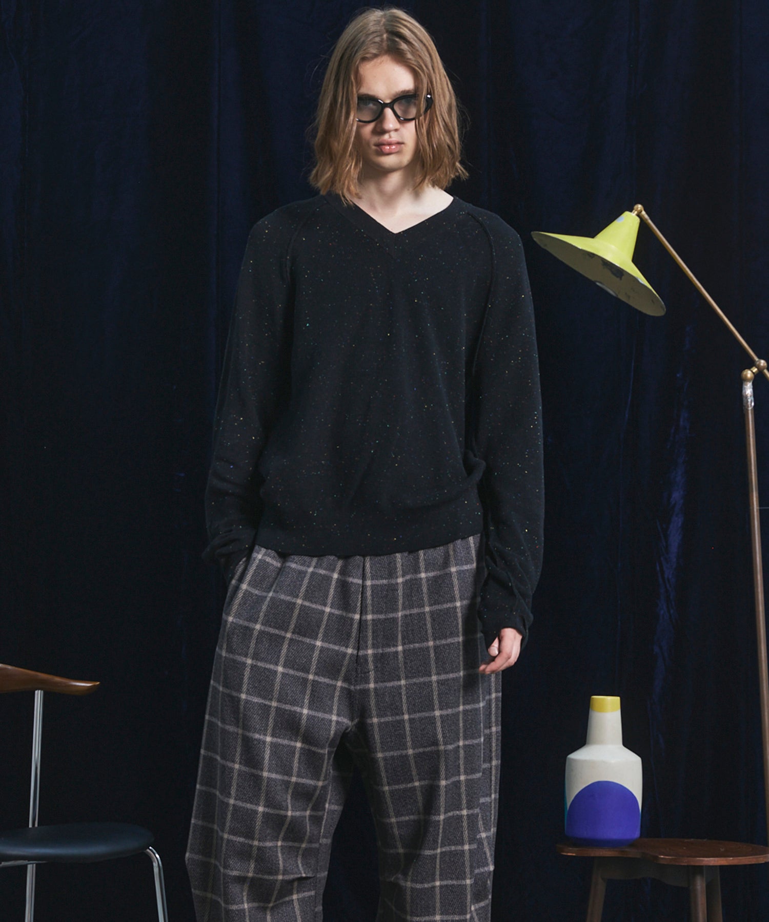 【26AW PRE-ORDER】ネップリブニットプライムオーバーVネックトップス
