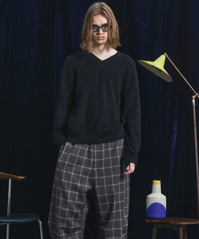 【26AW PRE-ORDER】ネップリブニットプライムオーバーVネックトップス