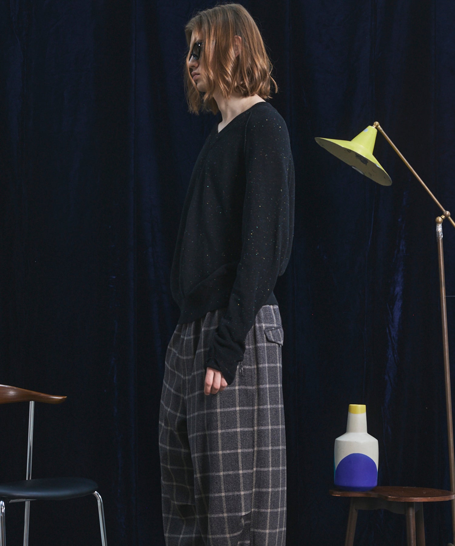 【26AW PRE-ORDER】ネップリブニットプライムオーバーVネックトップス