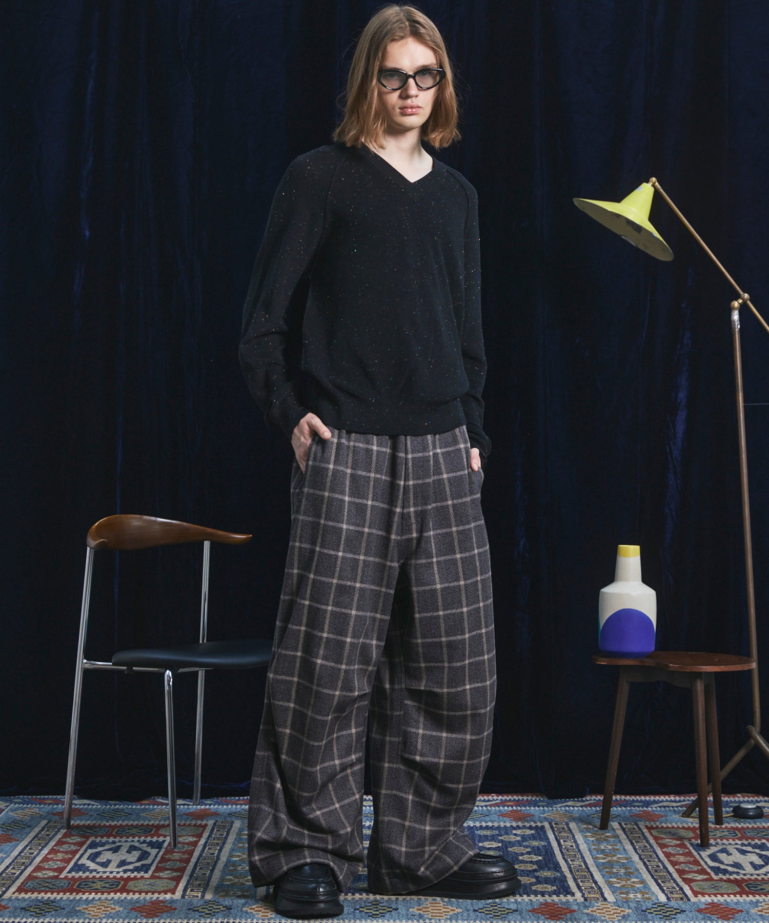 【26AW PRE-ORDER】ネップリブニットプライムオーバーVネックトップス