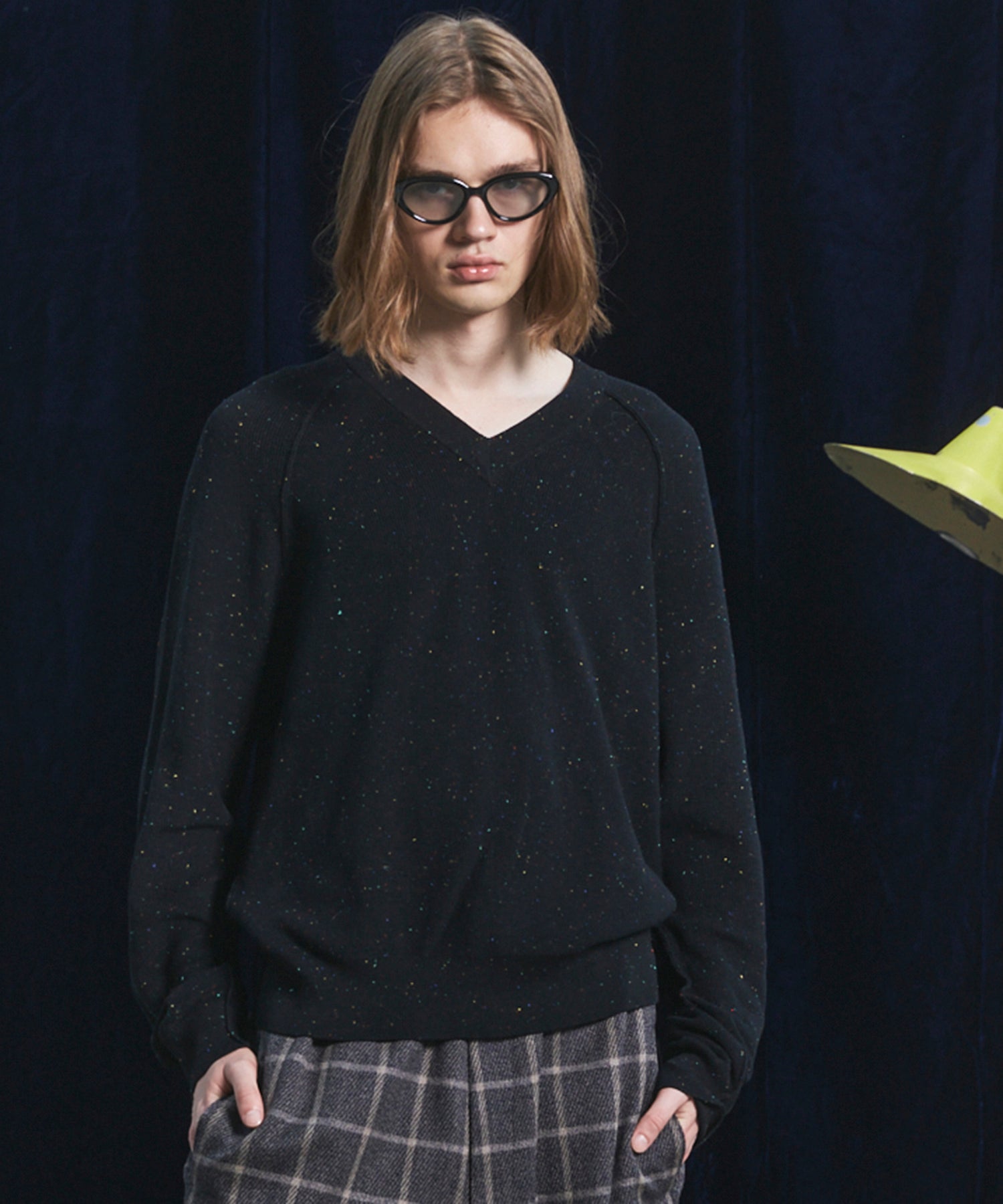 【26AW PRE-ORDER】ネップリブニットプライムオーバーVネックトップス