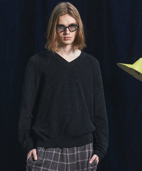 【26AW PRE-ORDER】ネップリブニットプライムオーバーVネックトップス