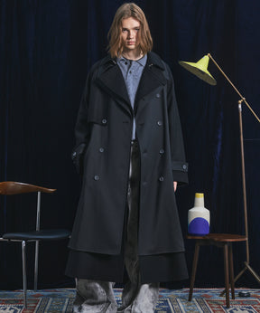 [26AW PRE-ORDER] Sheep leather melton combination prime over half coat