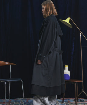 [26AW PRE-ORDER] Sheep leather melton combination prime over half coat