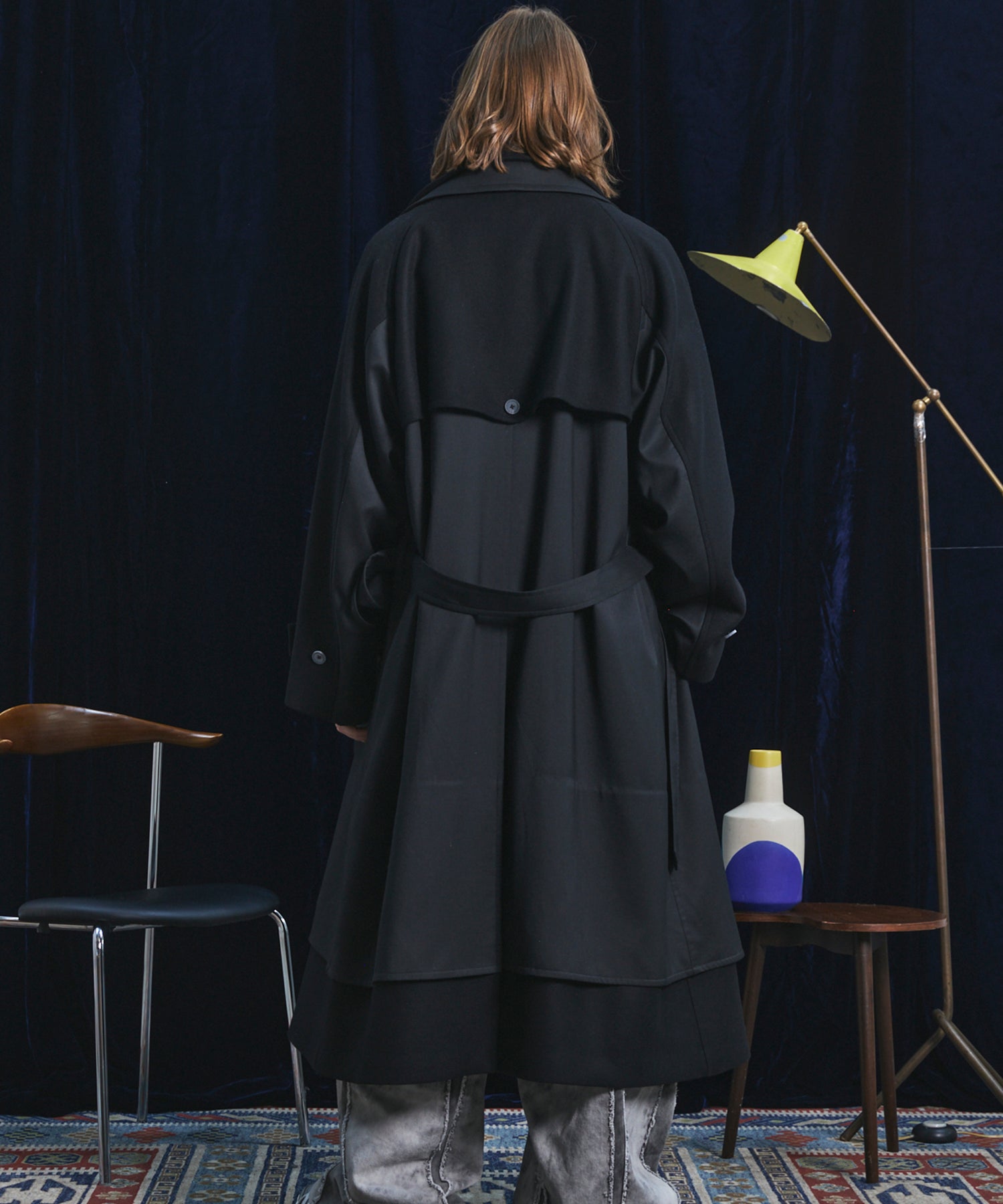 [26AW PRE-ORDER] Sheep leather melton combination prime over half coat