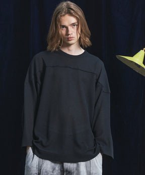 Birdseye Jersey Mesh Prime-Over Henry Neck Short-sleeved T-shirt