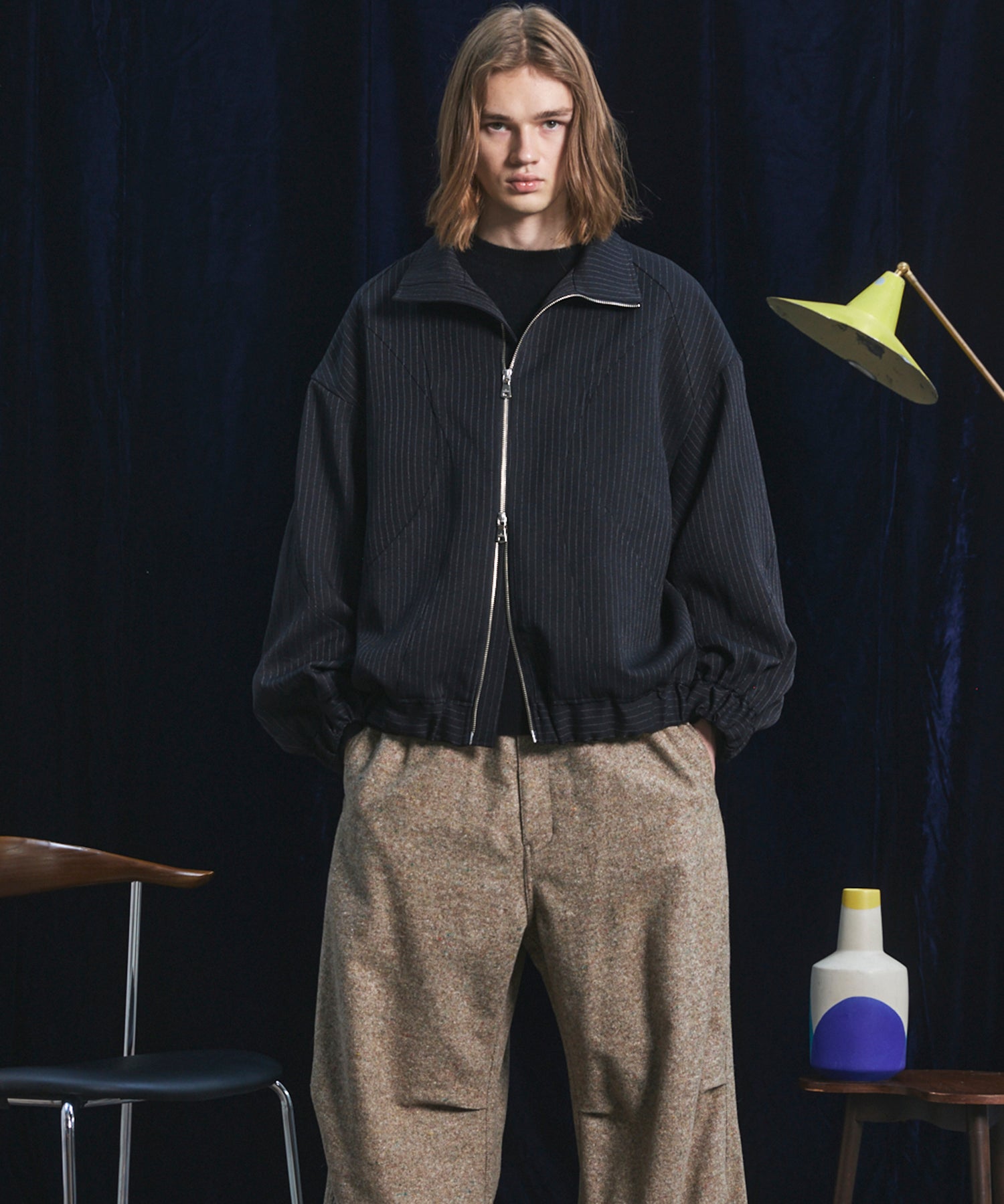 [26AW PRE-ORDER] Curve Switching Prime-Over Stand Collar Blouson