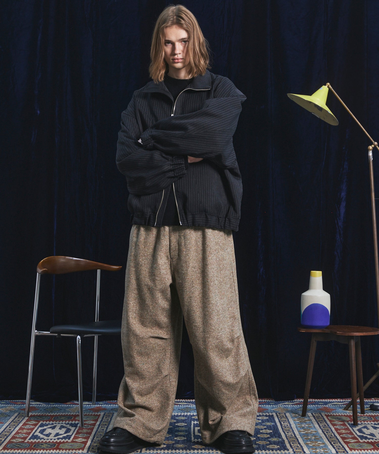 [26AW PRE-ORDER] Curve Switching Prime-Over Stand Collar Blouson