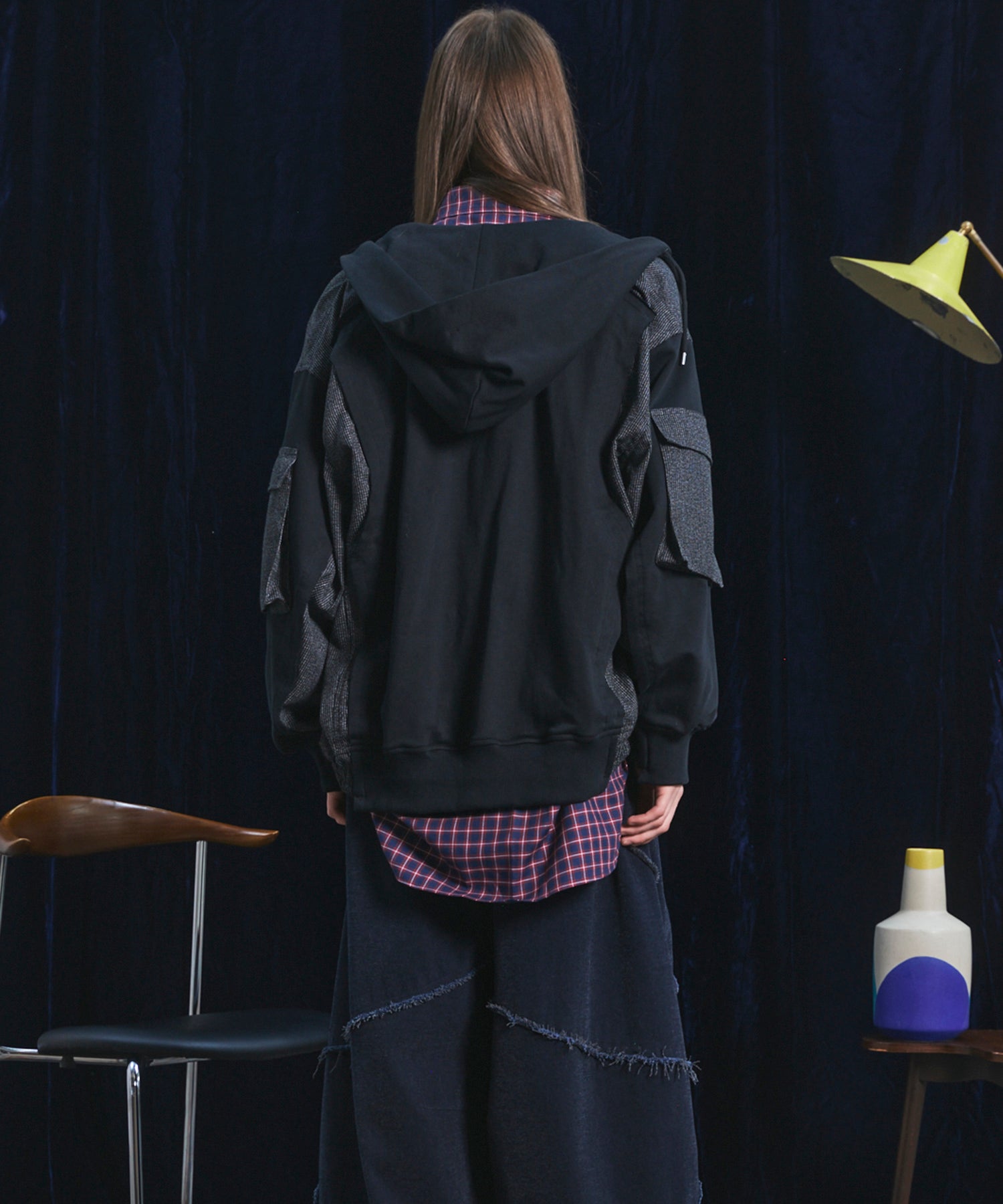 【26AW PRE-ORDER】異素材ドッキングプライムオーバージップパーカー