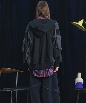 【26AW PRE-ORDER】異素材ドッキングプライムオーバージップパーカー
