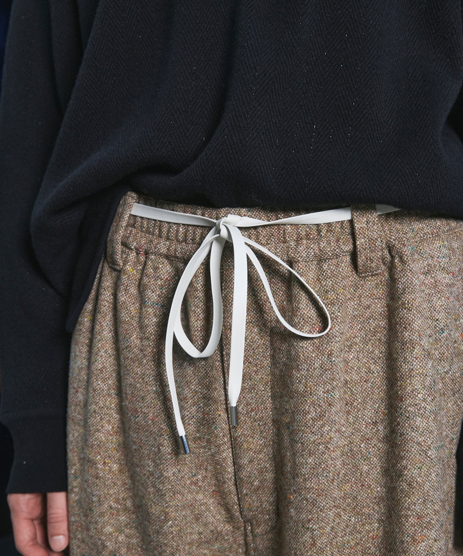 ベルセレージュ　3点 Shoe-Lace Leather Long Belt