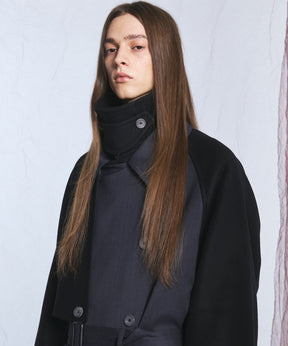 [26AW PRE-ORDER] Sheep leather melton combination prime over half coat