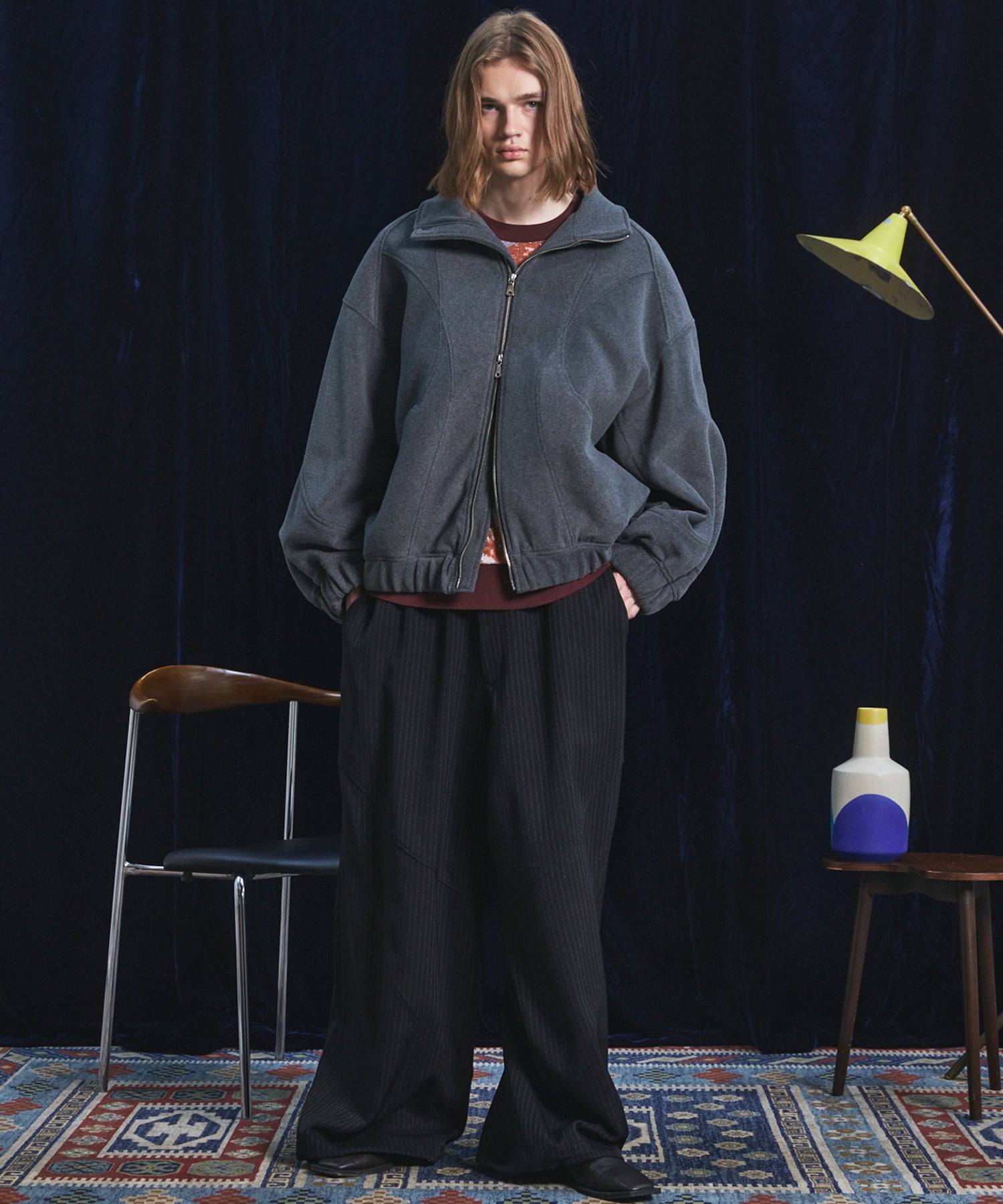 【26AW PRE-ORDER】All-over Paisley Jacquard Prime-Over Crew Neck Knit Tops