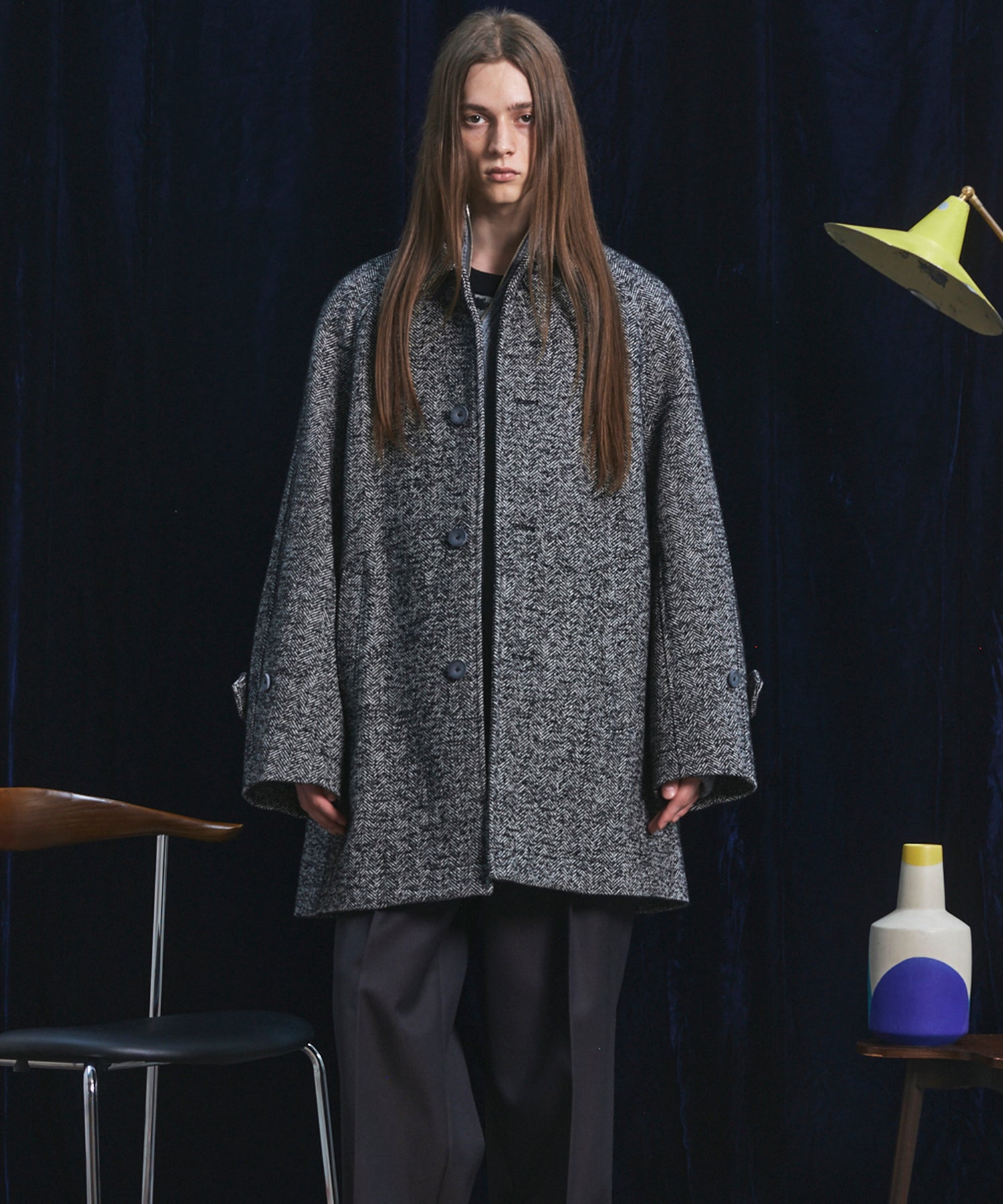 【26AW PRE-ORDER】【イタリアンデッドストックファブリック】プライムオーバーラグランスリーブハーフコート