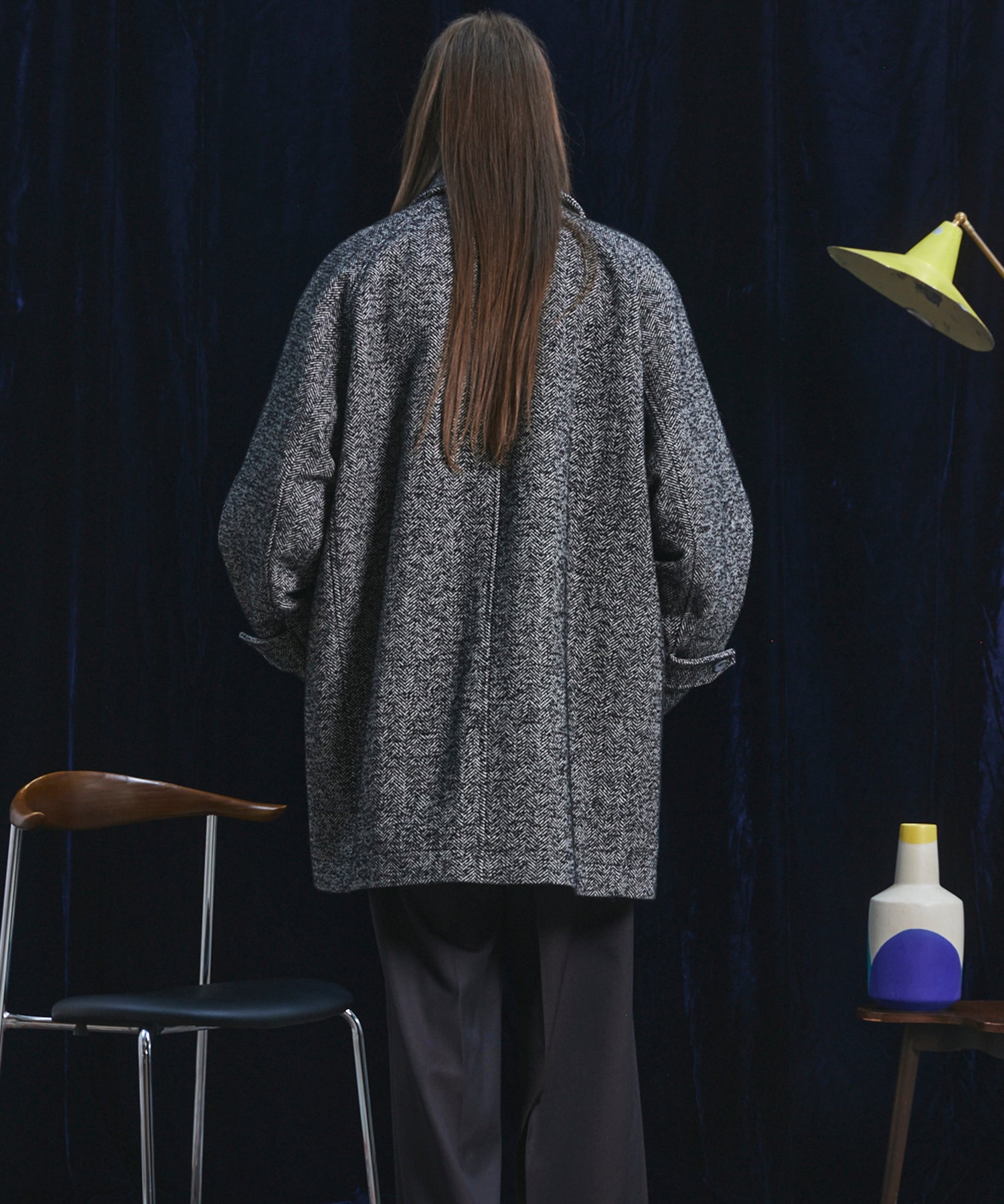 【26AW PRE-ORDER】【イタリアンデッドストックファブリック】プライムオーバーラグランスリーブハーフコート