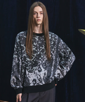 【26AW PRE-ORDER】All-over Paisley Jacquard Prime-Over Crew Neck Knit Tops
