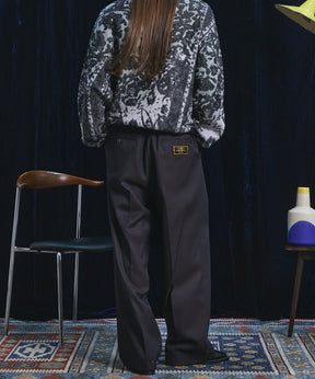 4 Colors Chambray Washable Wool Prime-Wide One Tuck Wide Pants