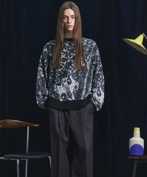 【26AW PRE-ORDER】All-over Paisley Jacquard Prime-Over Crew Neck Knit Tops