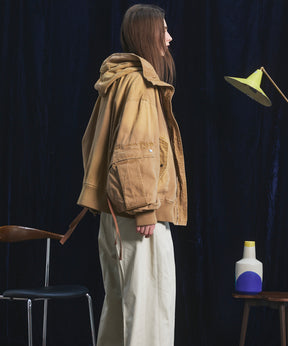 【26AW 預購】Cargo Pocket 鴨布料 Prime-Over 拉鏈連帽外套襯衫式夾克