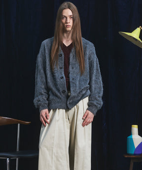 【26AW PRE-ORDER】シャギーニットプライムオーバーYネックカーディガン
