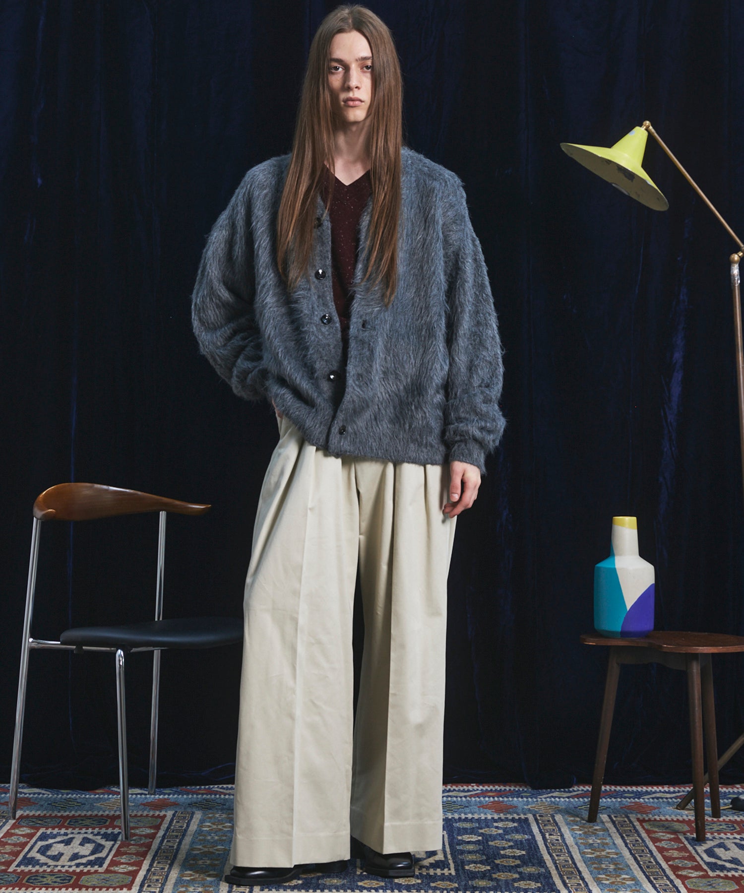 【26AW PRE-ORDER】ネップリブニットプライムオーバーVネックトップス
