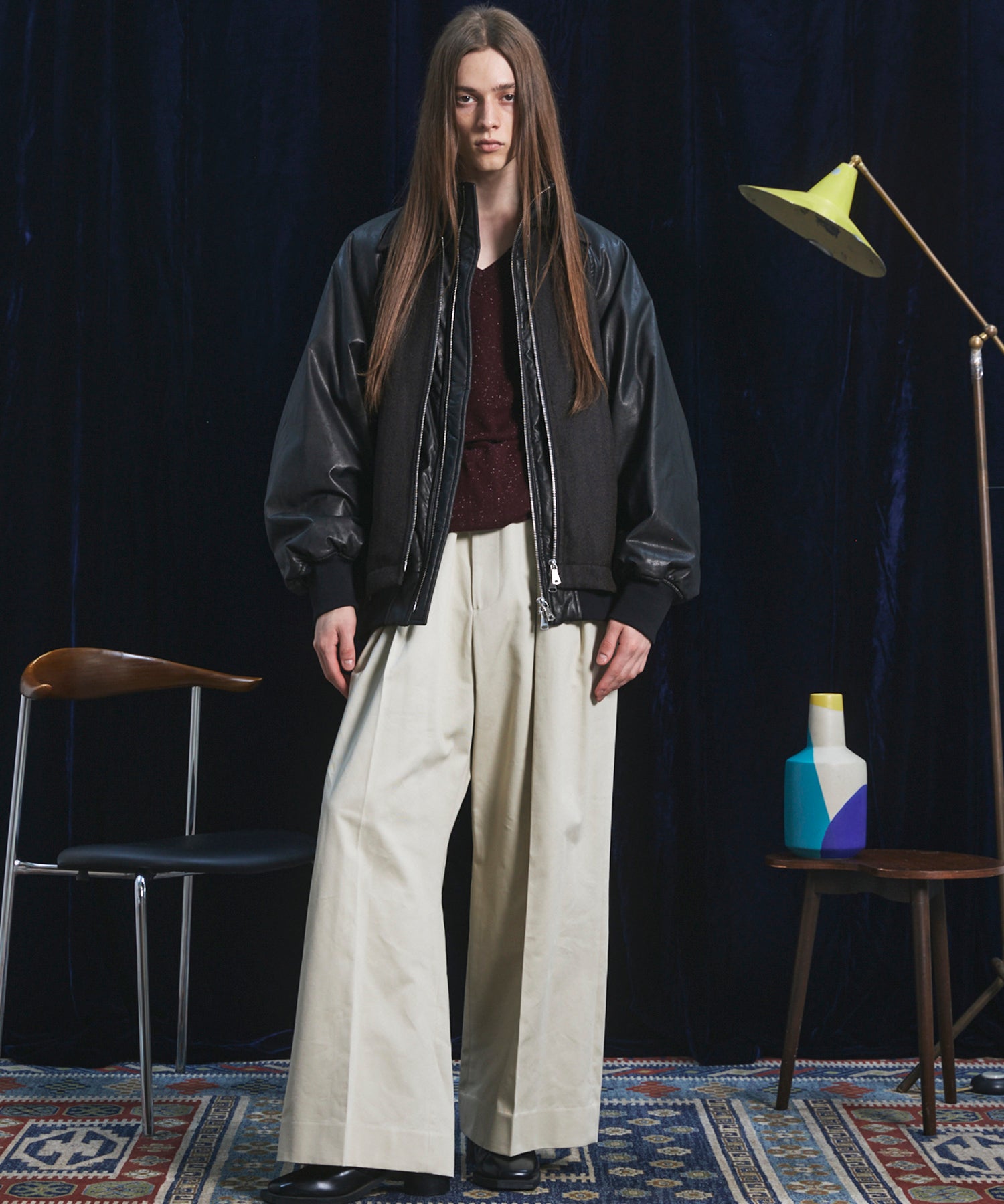 【26AW PRE-ORDER】ネップリブニットプライムオーバーVネックトップス