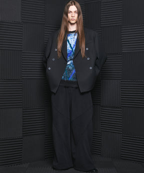 4 Colors Chambray Washable Wool Prime-Over Peaked Lapel Double Breasted Jacket