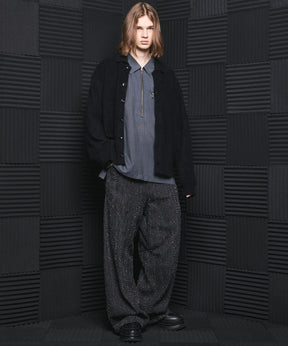 【26SS PRE-ORDER】T/W Sheer Stripe Prime-Over Half-Zip Pullover Shirt