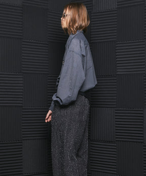 【26SS PRE-ORDER】T/W Sheer Stripe Prime-Over Half-Zip Pullover Shirt