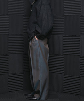 4 Colors Chambray Washable Wool Prime-Wide One Tuck Wide Pants