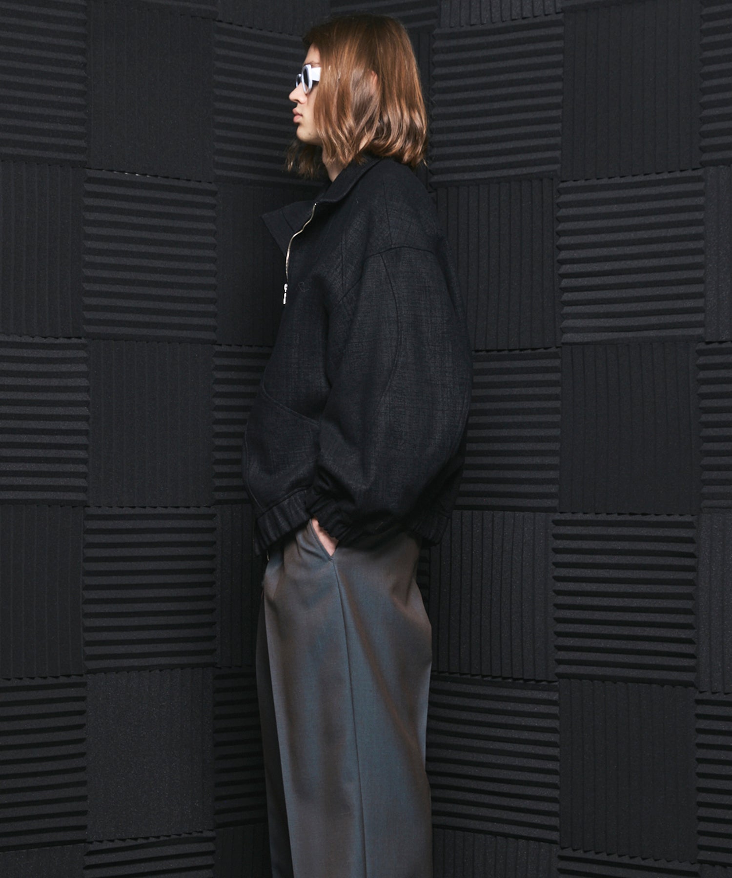 【26AW PRE-ORDER】【イタリアンデッドストックファブリック】プライムオーバーカーブ切り替えスタンドブルゾン