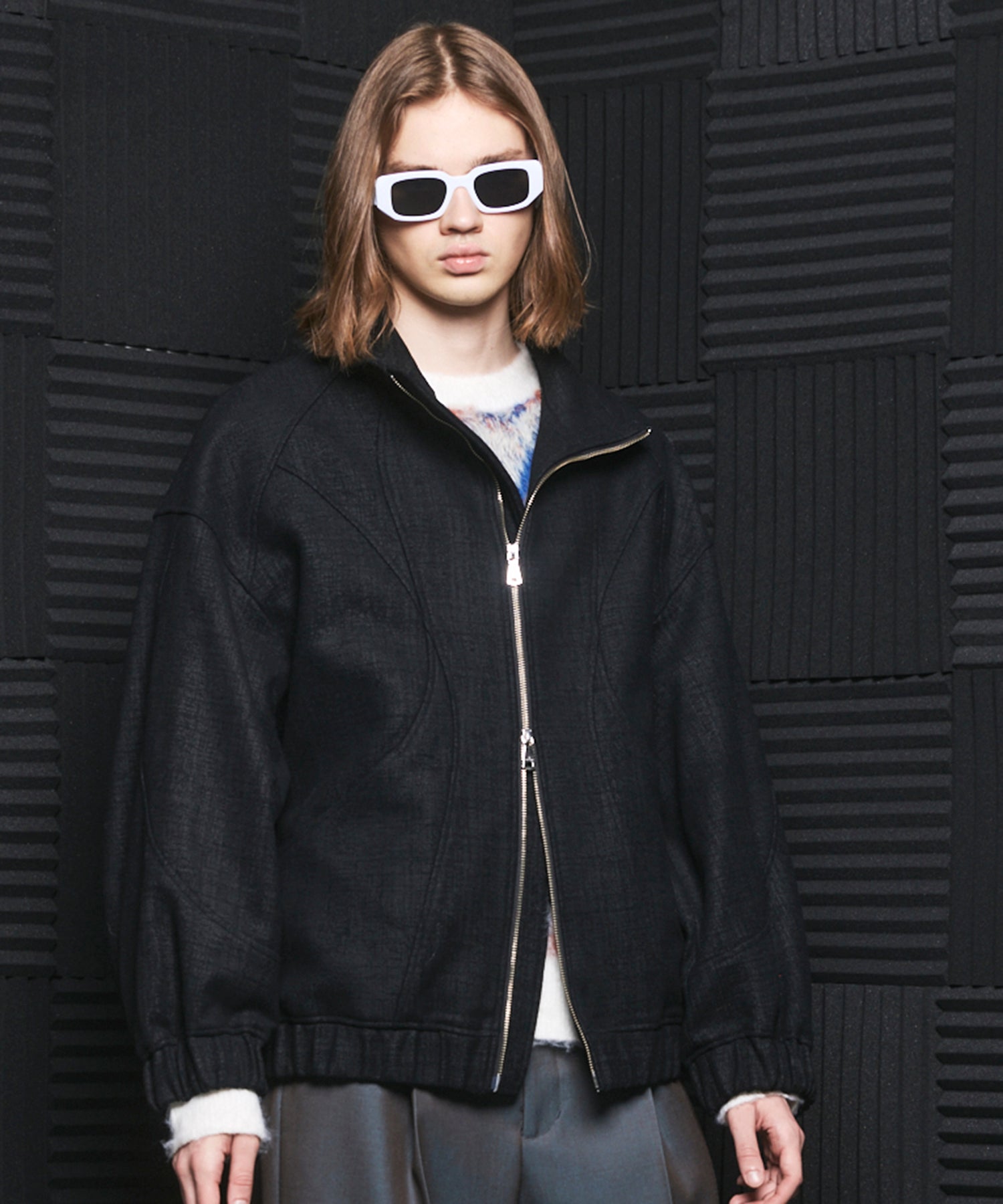 【26AW PRE-ORDER】【イタリアンデッドストックファブリック】プライムオーバーカーブ切り替えスタンドブルゾン