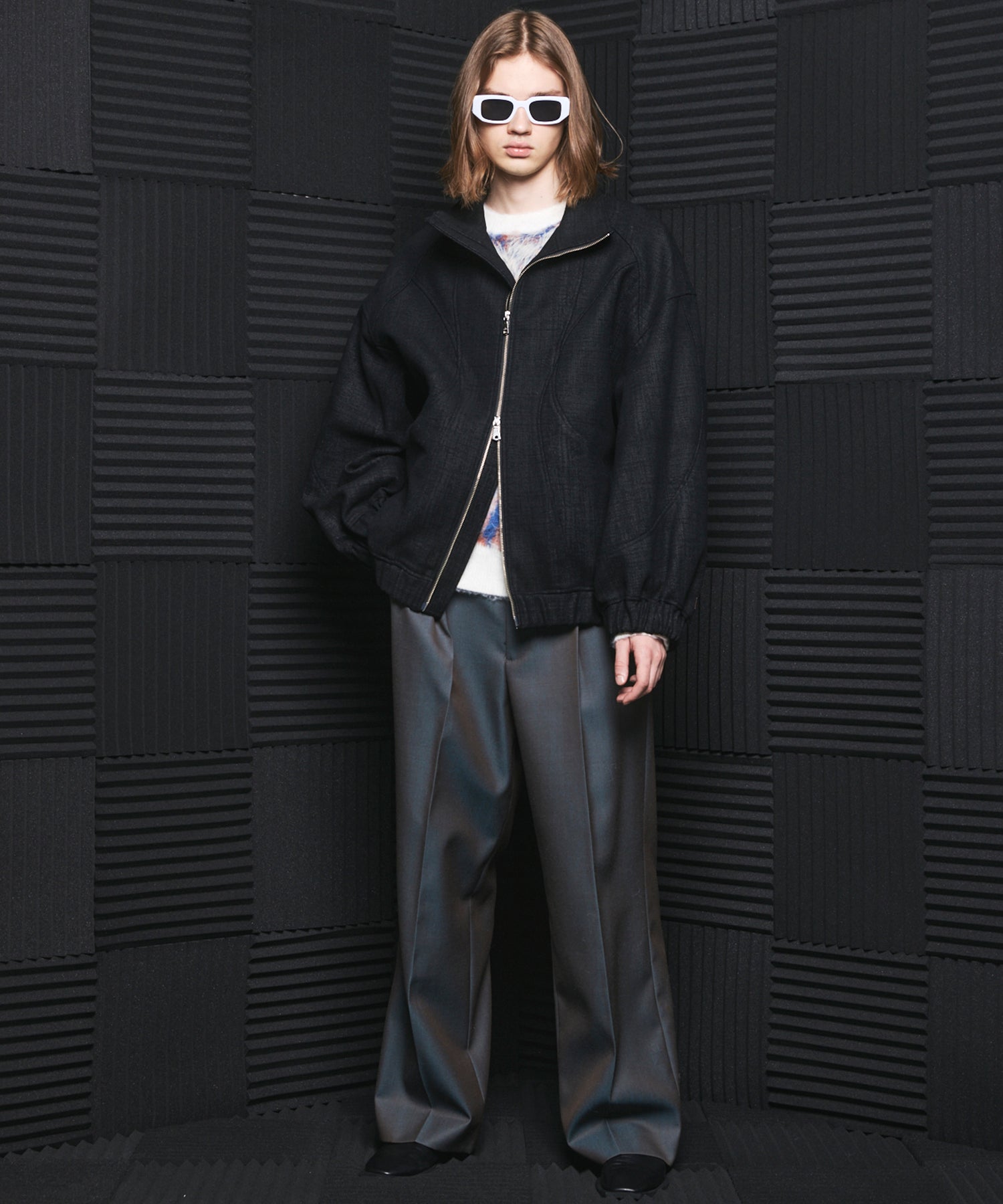 【26AW PRE-ORDER】【イタリアンデッドストックファブリック】プライムオーバーカーブ切り替えスタンドブルゾン