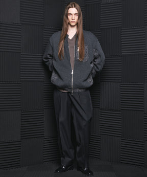 4 Colors Chambray Washable Wool One Tuck Straight Pants