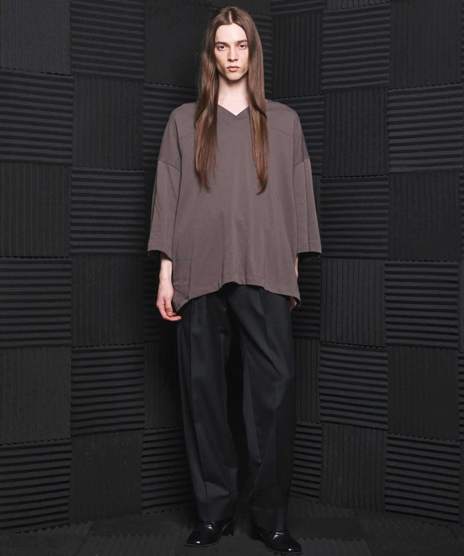 4 Colors Chambray Washable Wool One Tuck Straight Pants