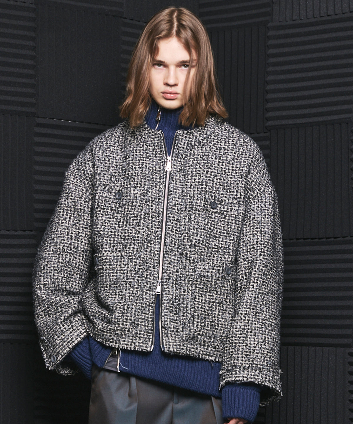 【26AW PRE-ORDER】ノーカラーツイードプライムオーバージャケット