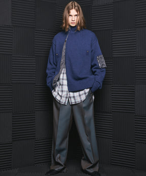 Airy Striped Gabardine Prime-Over Short-sleeved Shirt