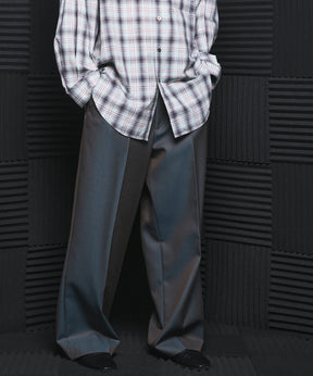 4 Colors Chambray Washable Wool Prime-Wide One Tuck Wide Pants